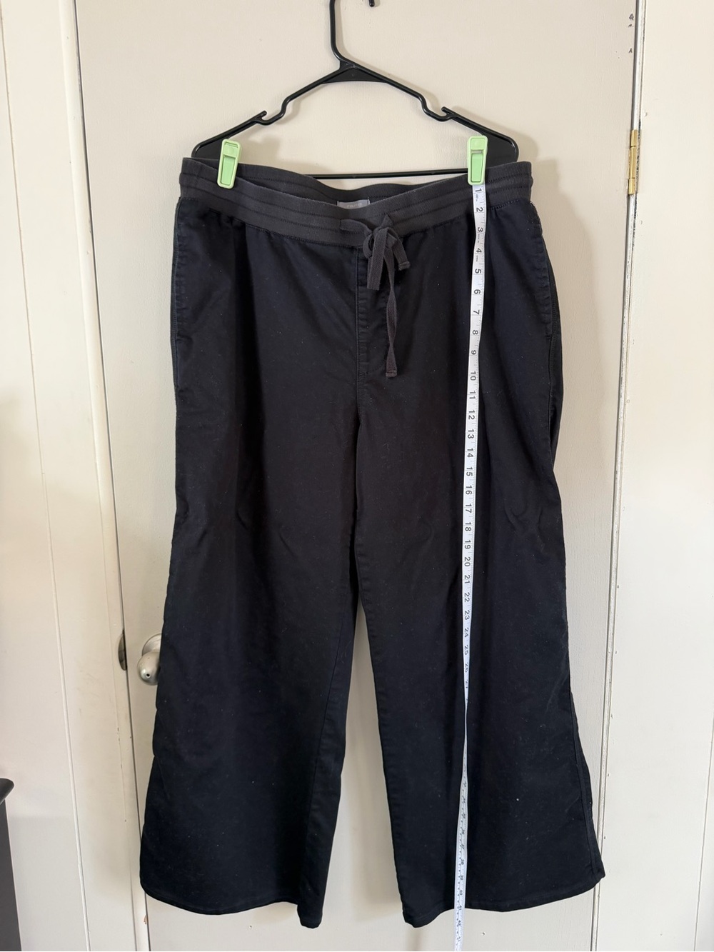 Black Drawstring Wide-Leg Pants
